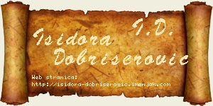 Isidora Dobrišerović vizit kartica